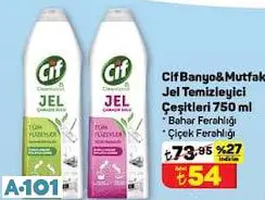 CİF BAHAR FERAHLIĞI BANYO/MUTFAK JEL TEMİZLEYİCİ 750 ML
